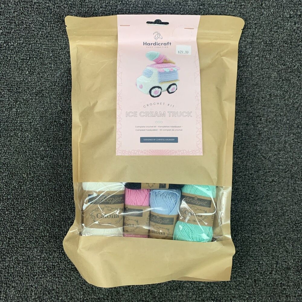 Hardicraft Easy Crafting Crochet Kit Ice Cream Truck Stuffed Toy Brand New